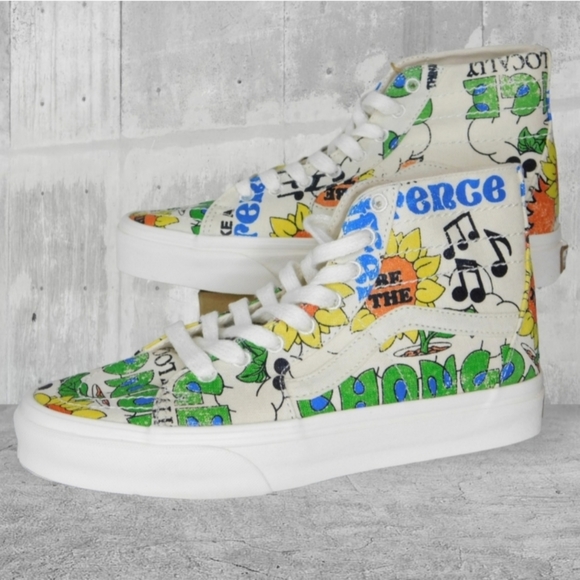 VANS Retro 90's SK8 Floral Print High Tops - Picture 2 of 4